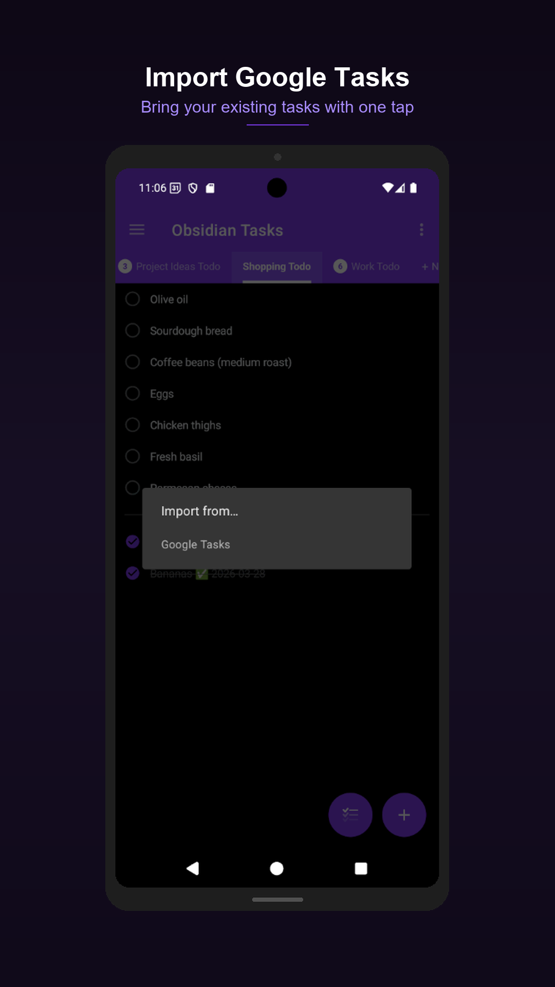 Import Google Tasks