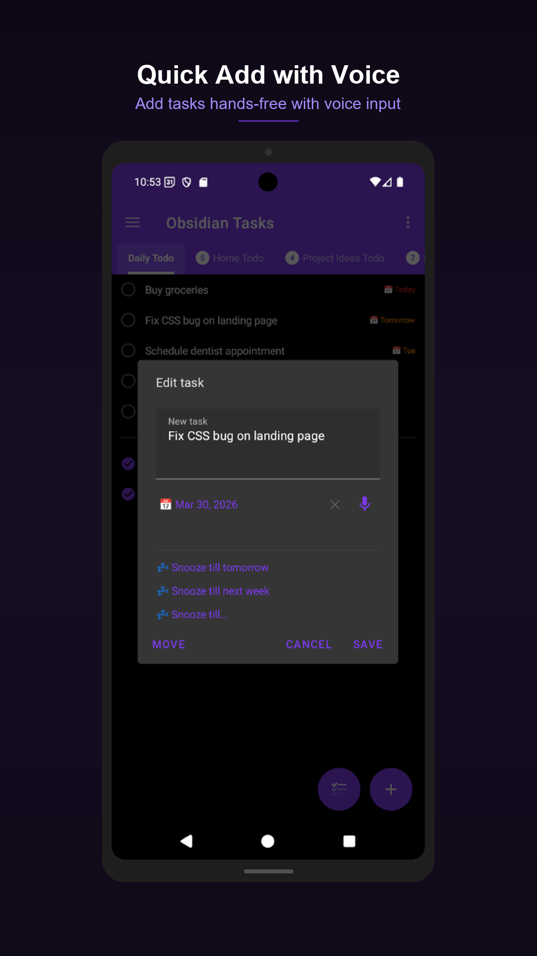 Quick Add with Voice